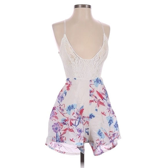 White Floral Rompers | SIZE S - Picture 1 of 4